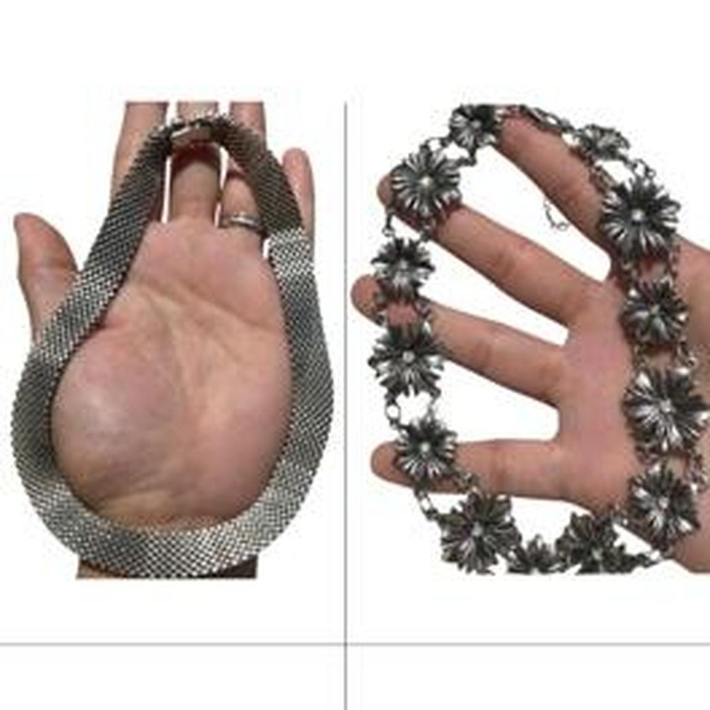 short necklaces silver tone